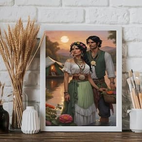 Quadro Cigano Wladimir E Cigana Esmeralda 33X24Cm