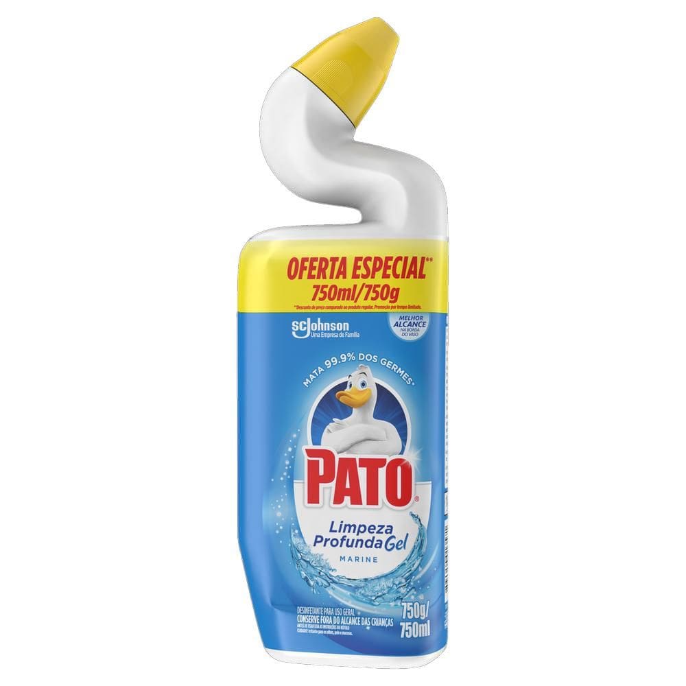 Desinfetante Gel Uso Geral Marine Pato Limpeza Profunda Squeeze 750ml