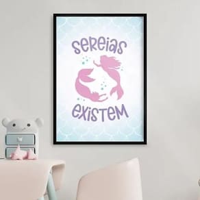 Quadro Decorativo Sereias Existem 45X34Cm