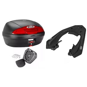 BAÚ BAULETO 45L MONOLOCK SIMPLY E450N + BAGAGEIRO SCAM SPT0536 Fiber Force Cb 250 Twister 2016 A 2021