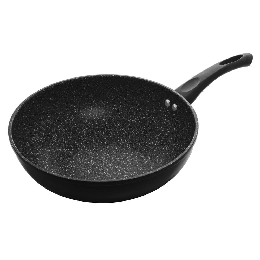 Frigideira Wok de Indução em Alumínio com Revestimento Cerâmico Granilite Preta 28cm 5219 - Lyor