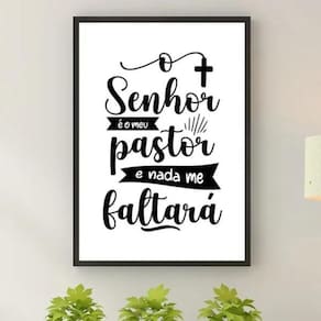 Quadro O Senhor É Meu Pastor - Minimalista 33X24Cm