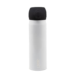 Garrafa Térmica Dupla Parede de Aço Inox com Tampa Flip Branca 410ml 4684 - Lyor