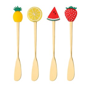 Conjunto 4 Espátulas Aço Inox Fruit Dourado 28874 - Wolff