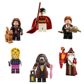 Kit 6 Bonecos Harry Potter Hermione Ron Hagrid Luna Bloco De Montar