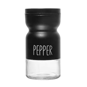 Pimenteiro de Vidro com Tampa de Metal Preto 120ml 220321 - Lyor