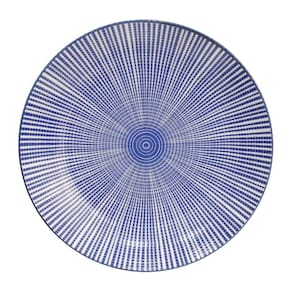 Prato Sobremesa 19,5cm Stripe Azul em Cerâmica PCLN219AZ - Hauskraft