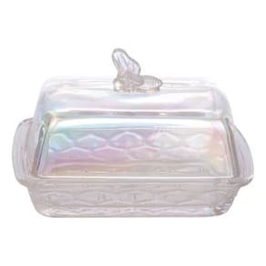 Manteigueira de Vidro Bee Rainbow 15cm Furta Cor MTGR006RB - Hauskraft