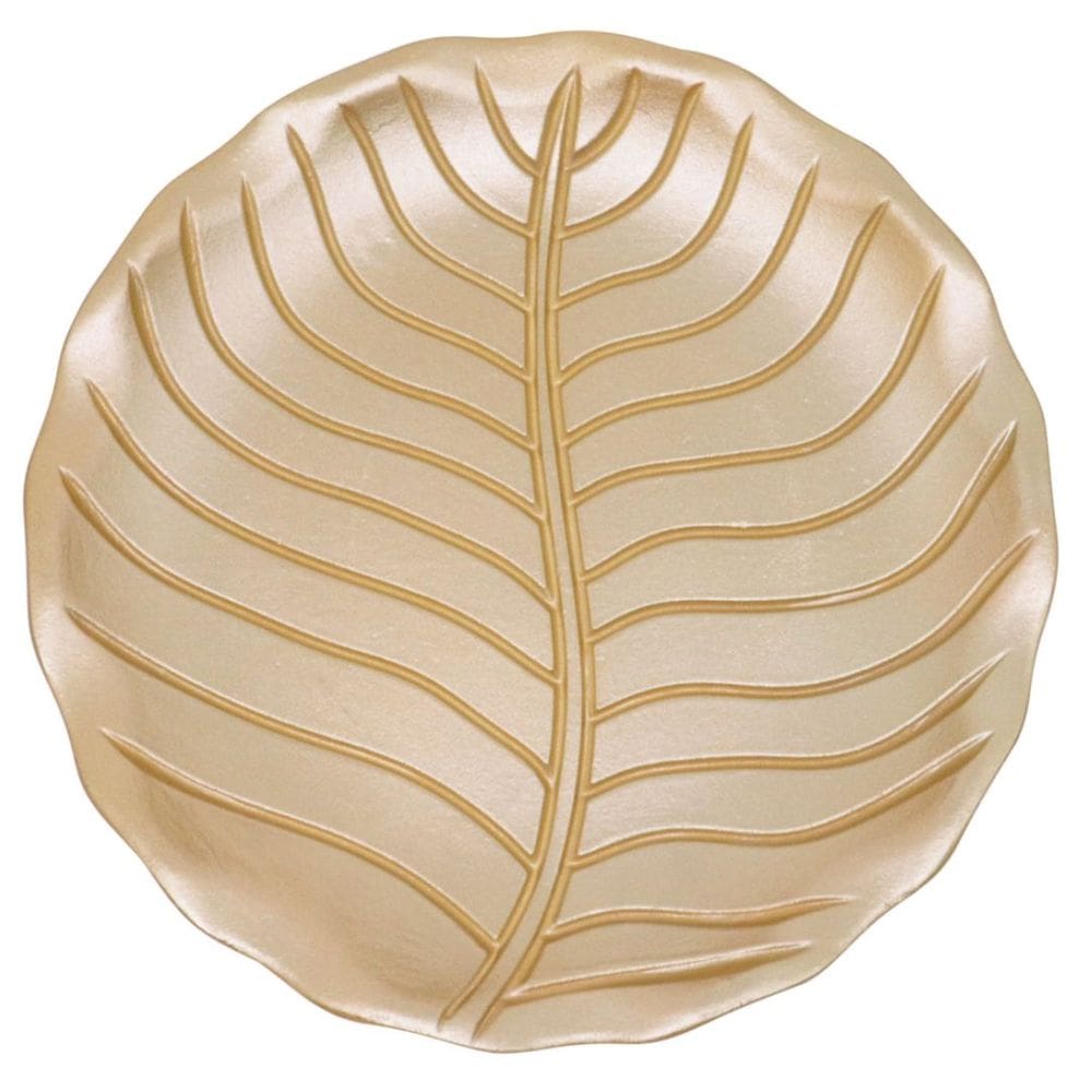 Centro de Mesa Folha 28x3,8cm em MDF Dourado CT4092 - TT Brasil