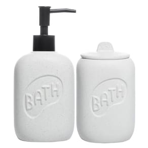 Conjunto 2 pçs para Banheiro de Cerâmica Letters Branco 220580 - Lyor