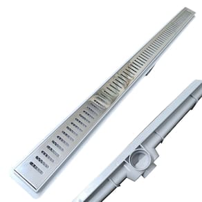 Ralo Linear Banheiro Inox Palitol 5x80 Coletor Branco Saídas 40mm com Tela (5cm x 80cm)