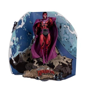 Brinquedos McFarlane colecionáveis Marvel Magneto em escala 1:10 com cena