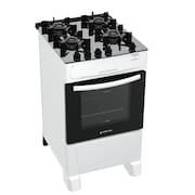 Fogão 4 Bocas Branco Com Mesa de Vidro Atlas Mônaco Top Glass Bivolt