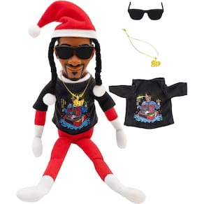 Snoop Stoop de pelúcia de Natal 2025 com prateleira, boneca elfa e acessório