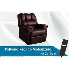 Poltrona Reclinável p/ Sala Motorizada Vermont Classic Zero Wall Courano Marrom - Probel