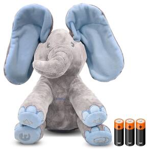 Brinquedo de pelúcia Dimple Kyle Elephant Animated Plush Blue