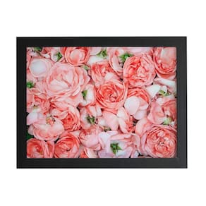 Quadro Rosas Flores Plantas Decorativo Moldura Preta 60X40Cm