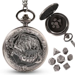 Conjunto de dados Banloga Mini DND, 7 peças de metal com estojo de bolso