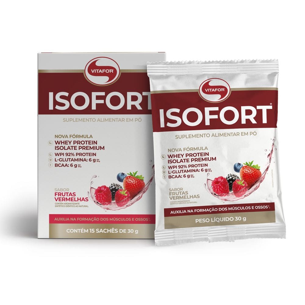 Whey Protein Isolado Premium Isofort (15 sachês de 30g) Vitafor