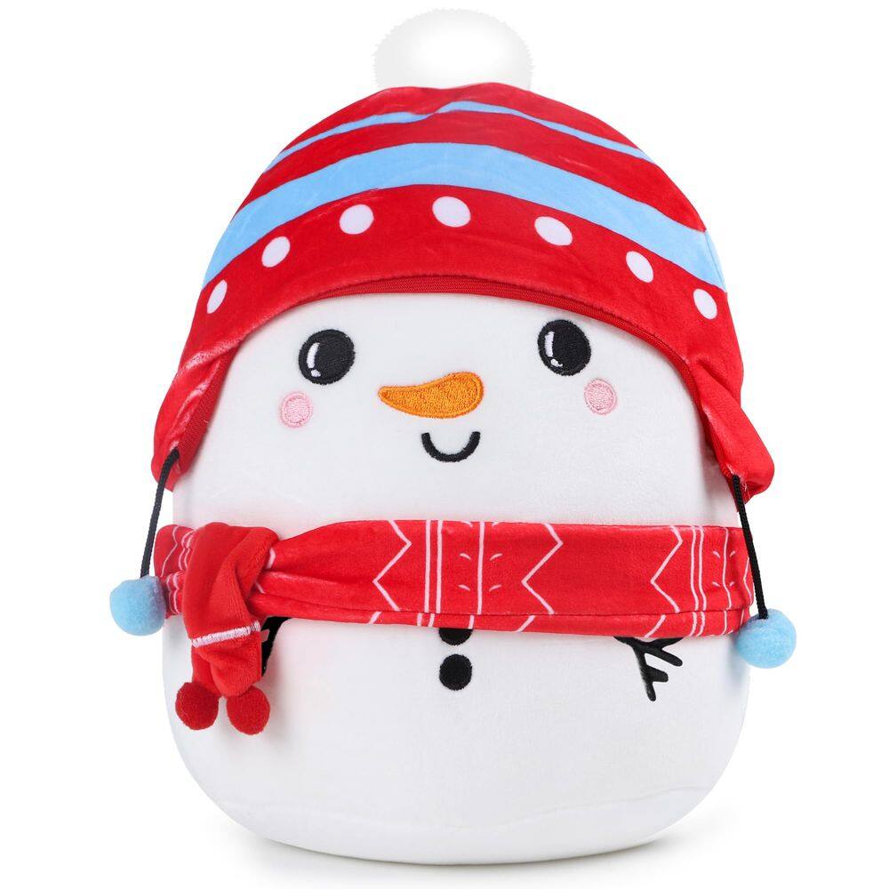 Brinquedo de pelúcia SEAOPOP Christmas Snowman 20 cm com chapéu e cachecol