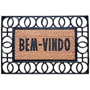 Capacho Fibra De Coco Tapete Emborrachado Frame 60X40Cm Uzoo