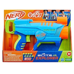 Blaster Nerf Elite Jr Explorer Easy-Play com 8 dardos de 6 anos ou mais