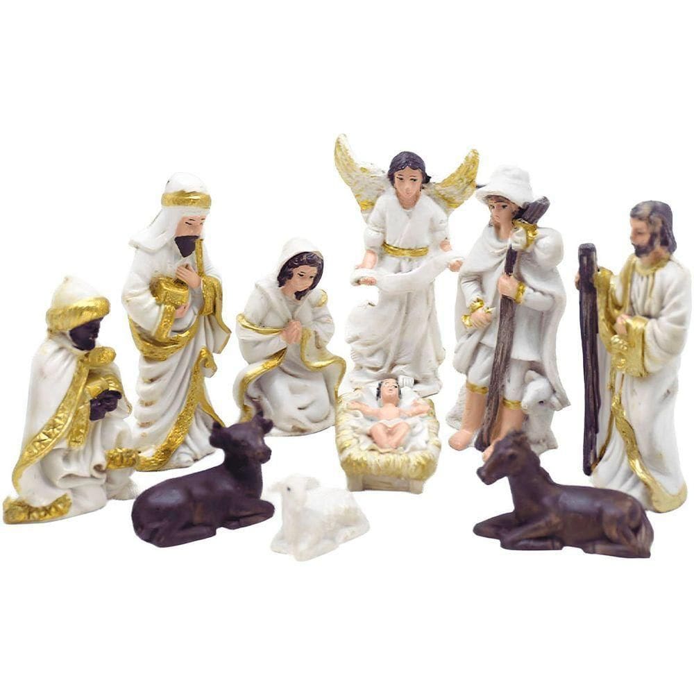 Presépio Decoração Nascimento De Jesus Estatueta Com 10pçs