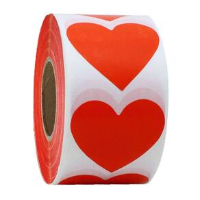 Adesivos Remarkable Red Heart Shape 500 etiquetas/rolo Valenti