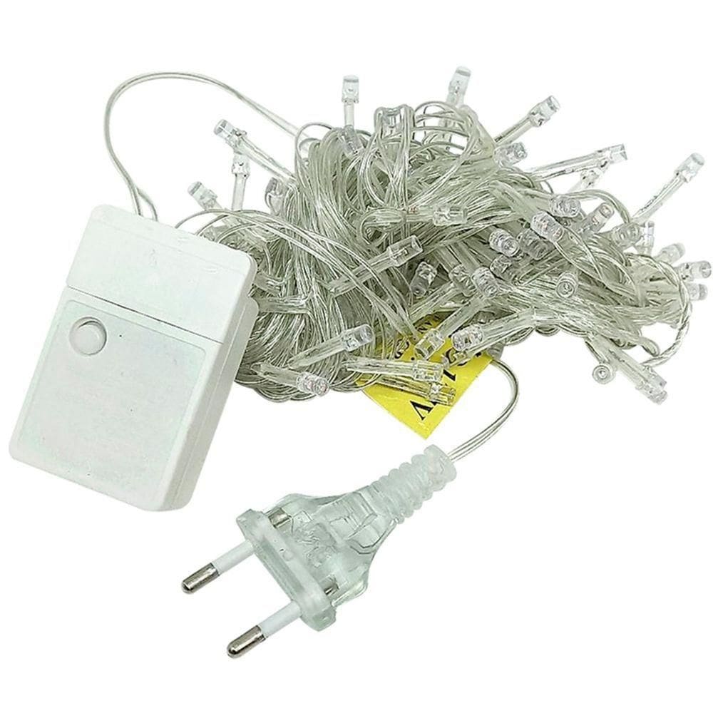 Cordão Pisca 100 Lâmpadas Led Colorido 8 Funções 220v De 9m