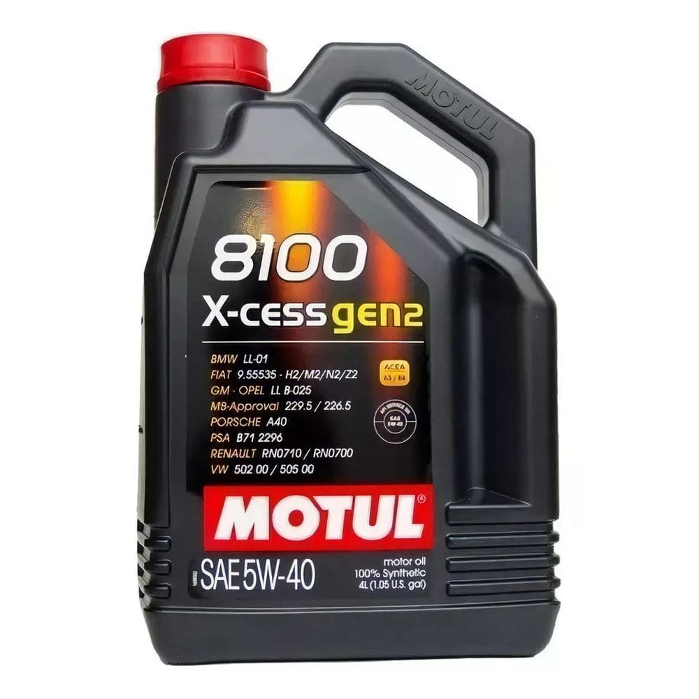 Óleo motor Motul 8100 sintético 5W-40 SINTÉTICO X-CESS GEN2 para carros picapes e suvs (4L)