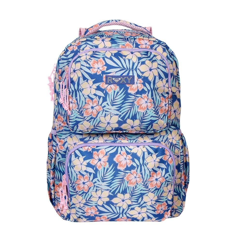 Mochila Esportiva Roxy Floral Dream Azul c/ Rosa