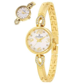 Relógio Champion Feminino Ref: Cf25143h Bracelete Dourado