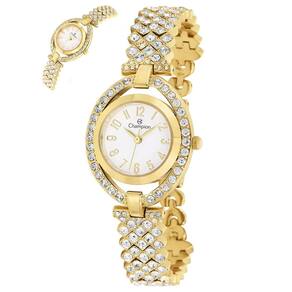 Relógio Champion Feminino Ref: Cf24706h Bracelete Dourado