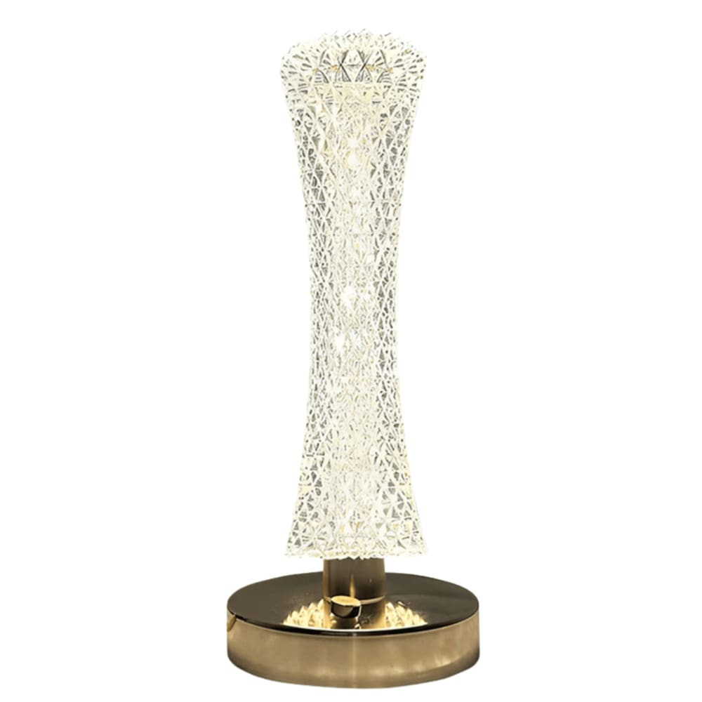 Luminária de Mesa Abajur Canton Tower Dourada 24CM Led 3W 3em1 Recarregável e Dimerizável EMBU LED