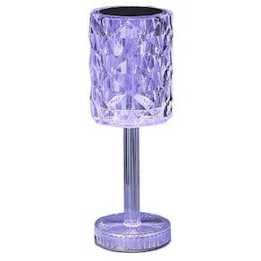 Luminária de Mesa Abajur Cristalina 26CM Led 3W RGB Recarregável EMBU LED