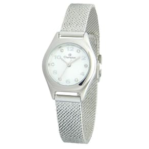 Relógio Champion Feminino Ref: Cf24064q Casual Mesh Prateado