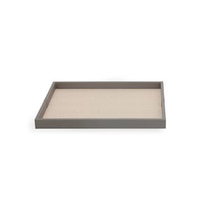 Bandeja Decorativa em Mdf com Revestimento em Pu Bege Claro e Cinza 40cm 19331-P Mart