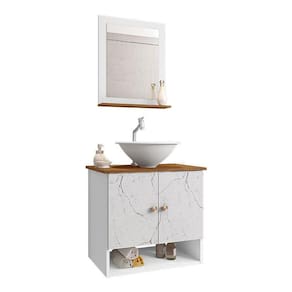 Gabinete Banheiro Deli Cuba Lume Bco Torneira DL08 Valv ABS