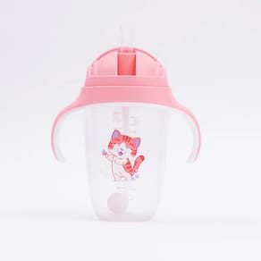 Copo de Treinamento Com Canudo 300ml +6m Rosa Petit Piá