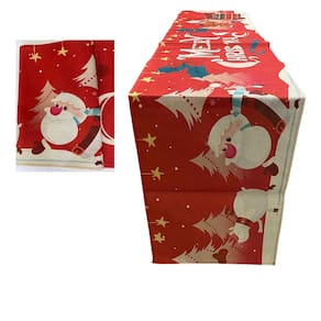 Caminho de Mesa Toalha Passadeira Natal Natalino Trilho Decoraçao Papai Noel Boneco de Neve Mesa de Jantar Festa Fim de Ano Reuniao Celebraçao