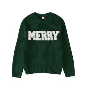 Suéter MODNTOGA Merry Christmas Chenille Patch 8 anos para crianças