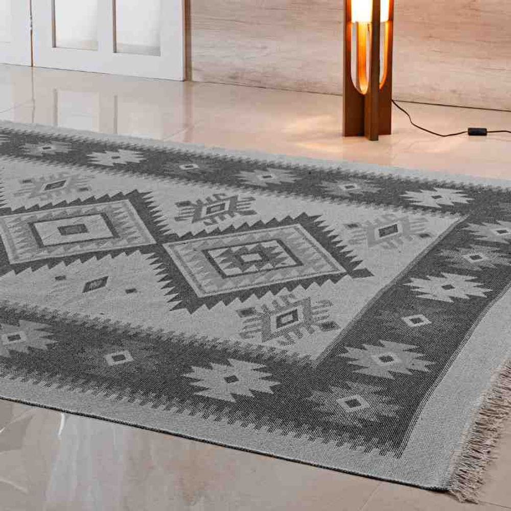 Tapete Kilim Antep 1,00 x 1,40 Des 002 Cinza Niazitex