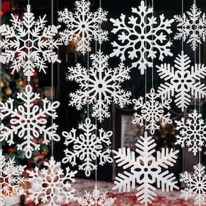 Enfeites de flocos de neve YOTNUS Large, 24 peças para árvore de Natal