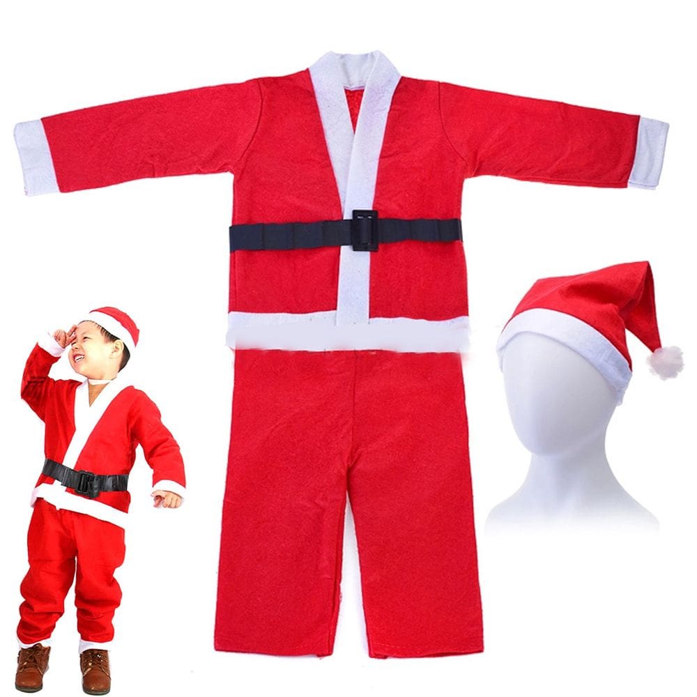 Roupa Papai Noel Infantil Fantasia Criança Completa Natal Natalino Festa Evento Comemoraçao