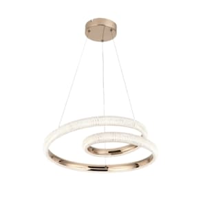 Pendente Moderno Espiral Dourado 120cm Led 40W 4000K Bivolt