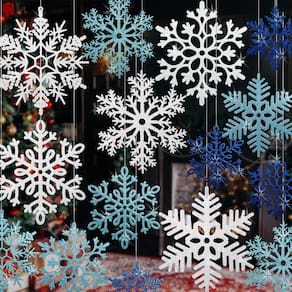 Enfeites de flocos de neve YOTNUS Large, 24 peças para árvore de Natal