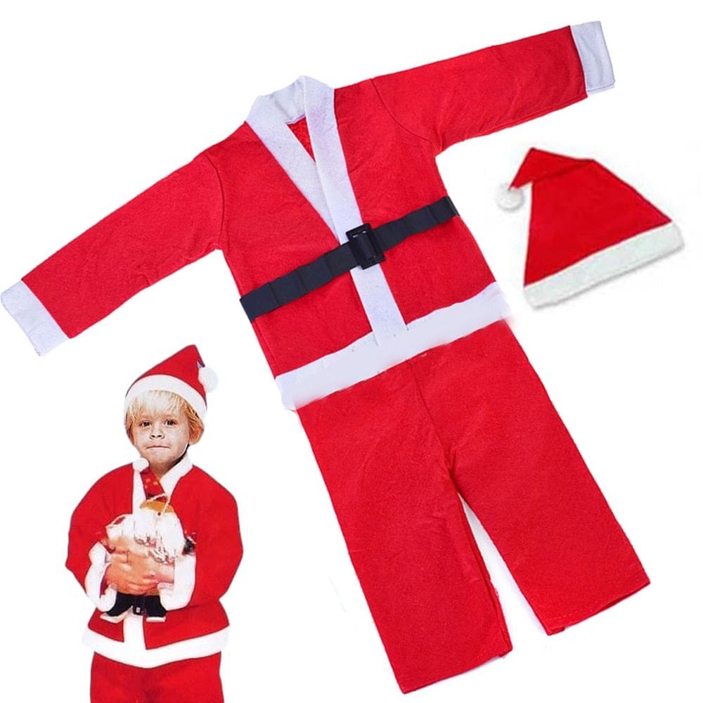Roupa Papai Noel Infantil Natalino Fantasia Criança Natal Completa Festa Fim de Ano Evento