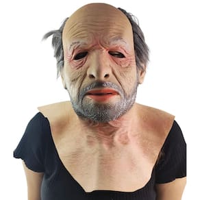 Mascara Realista Velho Idoso Latex 3D Hallowen Fantasia Realistica Homem Senhor Susto Festa Evento