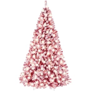 Árvore de Natal Best Choice Products pré-iluminada em vermelho de 4,5 pés com 200