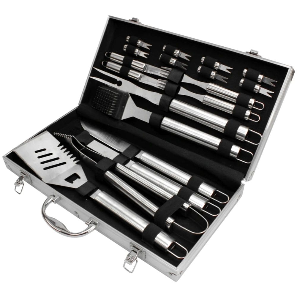 Jogo de 19 Peças para Churrasco Gourmet em Aço Inox com Maleta - Fracalanza
